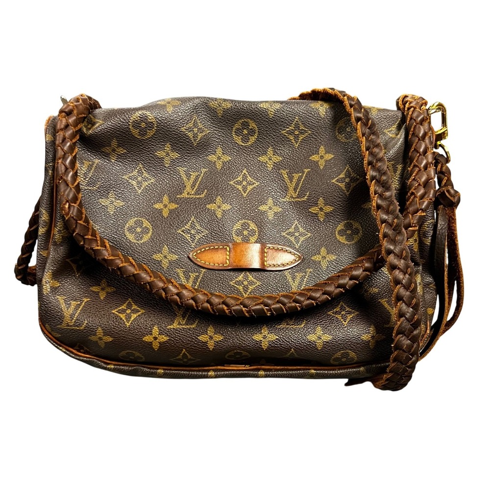 Southern Gypsy Louis Vuitton Monogram Saumur 30 Custom Braided Leather Crossbody